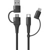 USB-C + Lightning + USB kabelis 1 m Power Delivery 3in1 AMIO UC-15