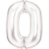 AMSCAN folijos balionas numeris 0 satino baltas 86cm 9917292