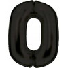 AMSCAN folijos balionas numeris 0 satino juodas 86cm N34 supakuotas 9917302