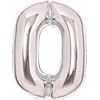 AMSCAN folijos balionas numeris 0 sidabrinis 47x66cm 9913225