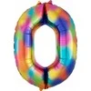 AMSCAN Balon foliowy cyfra 0 tęczowy - 88 cm - 1 vnt. universalus