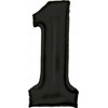 AMSCAN folijos balionas numeris 1 satino juodas 86cm N34 supakuotas 9917303