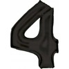 AMSCAN folijos balionas numeris 4 satino juodas 86cm N34 supakuotas 9917306