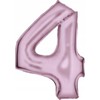 AMSCAN folijos balionas numeris 4 satininis pastelinis rožinis 86cm supakuotas 9917326
