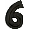 AMSCAN folijos balionas numeris 6 satino juodas 86cm N34 supakuotas 9917308