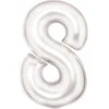 AMSCAN folijos balionas numeris 8 satino baltas 86cm 9917300