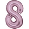 AMSCAN folijos balionas numeris 8 satininis pastelinis rožinis 86cm supakuotas 9917330