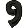 AMSCAN folijos balionas numeris 9 satino juodas 86cm N34 supakuotas 9917311