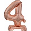 AMSCAN mini folijos balionas numeris 4 su pėda rožinio aukso 22x40cm 9911737
