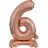 AMSCAN mini folijos balionas numeris 6 su pėda rožinio aukso 22x40cm 9911739