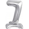 AMSCAN mini folijos balionas numeris 7 su sidabrine pėda 22x40cm 9911730