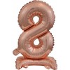 AMSCAN mini folijos balionas numeris 8 su pėda rožinio aukso 22x40cm 9911741