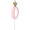 PartyDeco Žvakutė Skaičius su karūna, rausva 9,5cm, Skaičius: 9