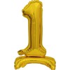 AMSCAN mini folijos balionas numeris 1 su aukso pėda 22x40cm 9910069
