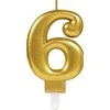 AMSCAN žvakė, aukso numeris 6 - 6, universali