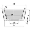 ANDRE TAURELĖS FORMOS ŠLIFAVIMO DISKAS 100mm x 40mm x 20mm 99A60K7VE0-33 Baltas „TYP 11”