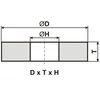 ANDRE PROFILUOTAS ŠLIFAVIMO DISKAS 150mm x 8mm x 20mm 98C60K7VC01-35 Juodas „TIPAS 1C”