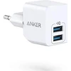 „Anker PowerPort Mini“ dvigubas sieninis įkroviklis, 2 vnt., kompaktiškas USB įkroviklis, 2,5 A galia
