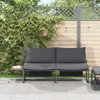 Sodo sofa su pagalve Antracitas 200,5 x 70 x 85,5 cm Plienas