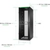 APC „NetShelter SX“ serverių stelažas, 2 kartos, 45U, 2124 aukščio x 750 pločio x 1200 gylio mm, su šonais, juodas