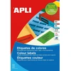 Apli APLI spalvotos etiketės, 70x37 mm, apvalios, žalios, 20 lapų.