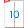 Lipnios etiketės Apli, A4, 105x57mm, 100 lapų, baltos spalvos
