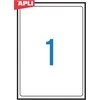 Lipnios etiketės Apli, A4, 199.6x289mm, 1 etiketė lape, 100 lapų, baltos spalvos