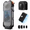 K&F CONCEPT Insta360 X5 aliuminio kameros narvas su silikonine objektyvo apsauga, 2 šaltos batų jungtimis