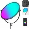„Neewer“ žiedinė lemputė, apvali, LED, su kraštais apšviesta, RGB „Bluetooth“ vlog lempa, 65 W, 18 colių, 14 mm, 16 mm / Gr18c