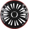 Kołpak Leoplast Falcon hub 14 "juoda su raudonais kraštais