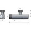 Arco Kampinis ventilis A-80, juodas matinis 1/2"X1/2"