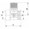 Arco Ventilis 2207R, 1/2" vidin./išor. sriegis raudona rankena