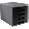 Arda organizatorius MyDesk pilkas- juodi 4 stalčiai (18P4PN)