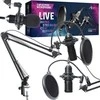 ART Kondensatorinio mikrofono iliustracija ant strėlės su membrana AC-03 juodas