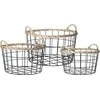 Asj Commerce 3 dekoratyvinių krepšelių rinkinys, pagamintas iš metalo, ovalus