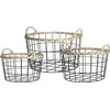 Asj Commerce 3 dekoratyvinių krepšelių rinkinys, pagamintas iš metalo, ovalus
