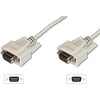 Assmann Electronic ASSMANN nuoseklusis kabelis 3m 2x DSUB 9 smėlio spalvos priskyrimas 1:1 AWG26