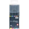 Marvy Uchida Permanentiniai markeriai teptukiniu antgaliu "Le Plume Permanent" #3000-12A 12 vnt.