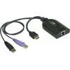 Aten USB HDMI virtualios laikmenos KVM adapteris su intelektualiosios kortelės palaikymu | Aten | 1 x RJ-45 lizdas, 2 x A tipo USB kištukas 1 x HDMI kištukas