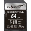 Atminties kortelė Karta ExAscend Essential SDXC 64 GB 10 klasė UHS-II/U3 V90 (EX64GSDU2-S)