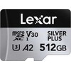 Atminties kortelė Karta Lexar Professional Sidabrinis Plus Micro SDXC 512 GB 10 klasės UHS-I/U3 A2 V30 (LMSSIPL512G-BNANG)
