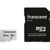 Atminties kortelė su adapteriu Transcend microSDXC USD300S 64GB CL10 UHS-I iki 95MB/S
