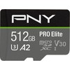 Atminties kortelė Karta PNY PRO Elite Micro SDXC 512 GB 10 klasės UHS-I/U3 A2 V30 (P-SDUX512U3100PRO-GE)