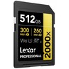 „Professional Lexar 2000x SDXC 512 GB“ 10 klasės UHS-II/U3 V90 (LSD2000512G-RNNNG) atminties kortelė
