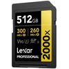 „Professional Lexar 2000x SDXC 512 GB“ 10 klasės UHS-II/U3 V90 (LSD2000512G-RNNNG) atminties kortelė
