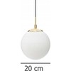 Atmosphera Lamp Apvalus pakabinamas šviestuvas DRIS, baltas rutulinis, Ø 20 cm