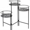 Atmosphera Gėlynas metalinis stovimas LAPAS, 3 gėlių pagrindai, 49 cm, juoda