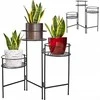 Atmosphera Gėlynas metalinis stovimas LAPAS, 3 gėlių pagrindai, 49 cm, juoda
