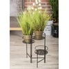 Atmosphera Gėlynas metalinis stovimas LAPAS, 3 gėlių pagrindai, 49 cm, juoda