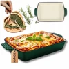 Atusa Emaliuota forma keptuvė ketaus 32 x 23,5cm HAGE žalia (J33-bottle žalias)